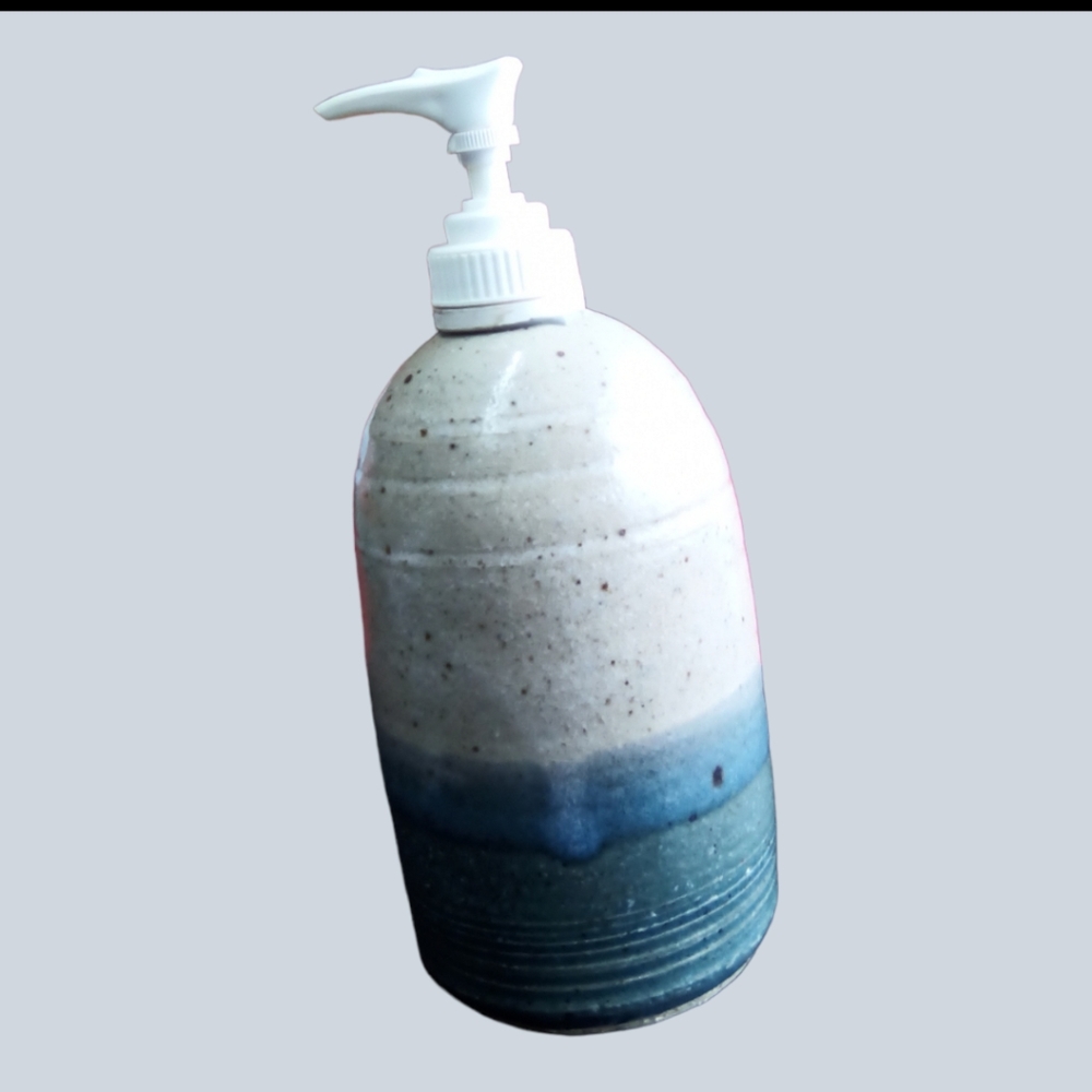 Montana made pottery soap dispenser